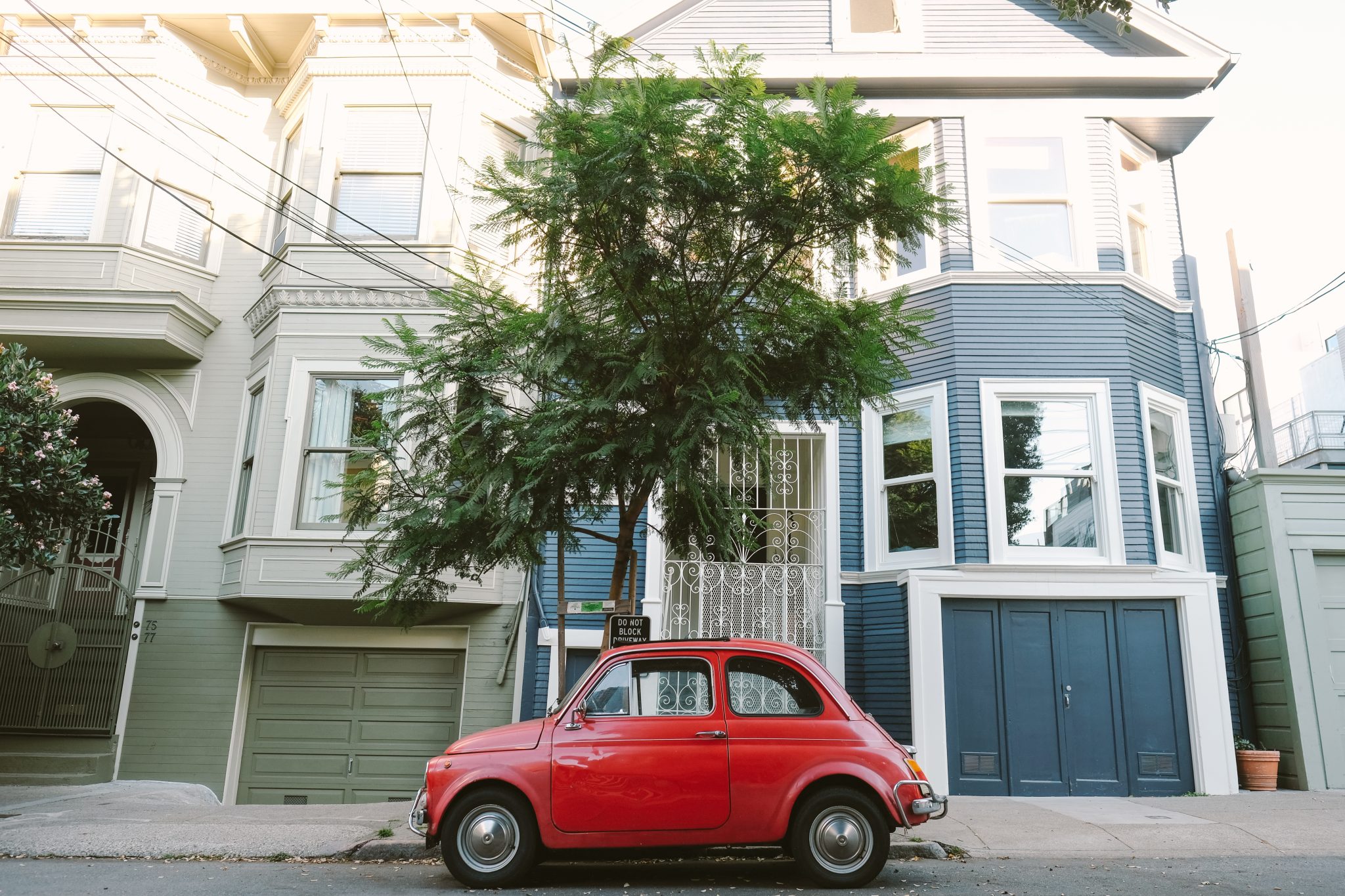 Antique red Fiat in San Francisco